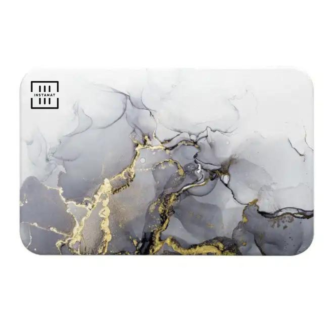 INSTAMAT - Stone Bath Mat (Golden Marble)  - Diatomaceous Earth Shower Mat